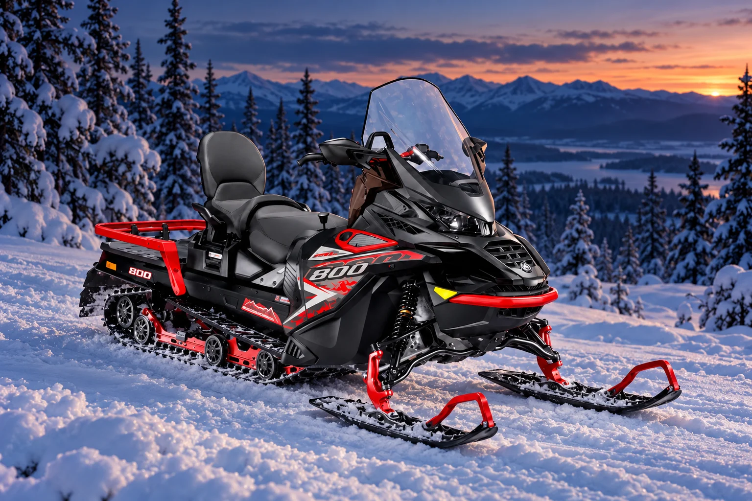 AODES Snowcross 800 WT на снежном маршруте